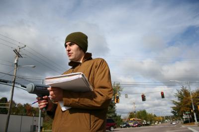 UVM Engineering Student with Radar Gun