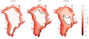 Annual gain/loss of Greenland ice sheet