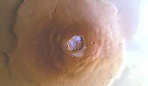 Mars volcano frost