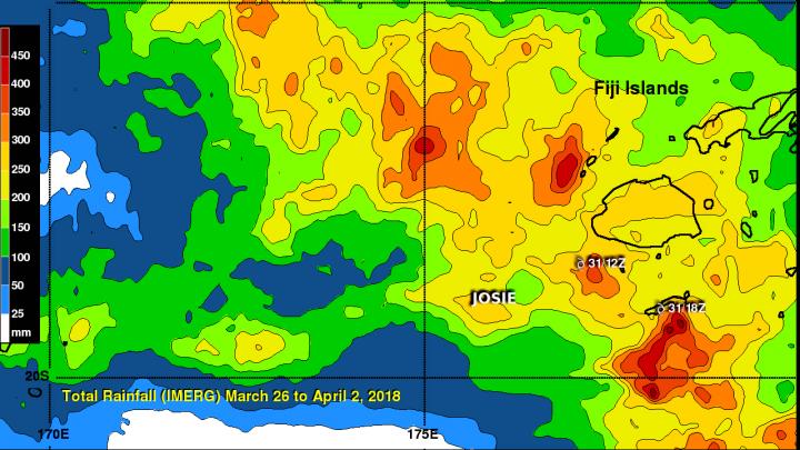 IMERG Rainfall Data from Josie