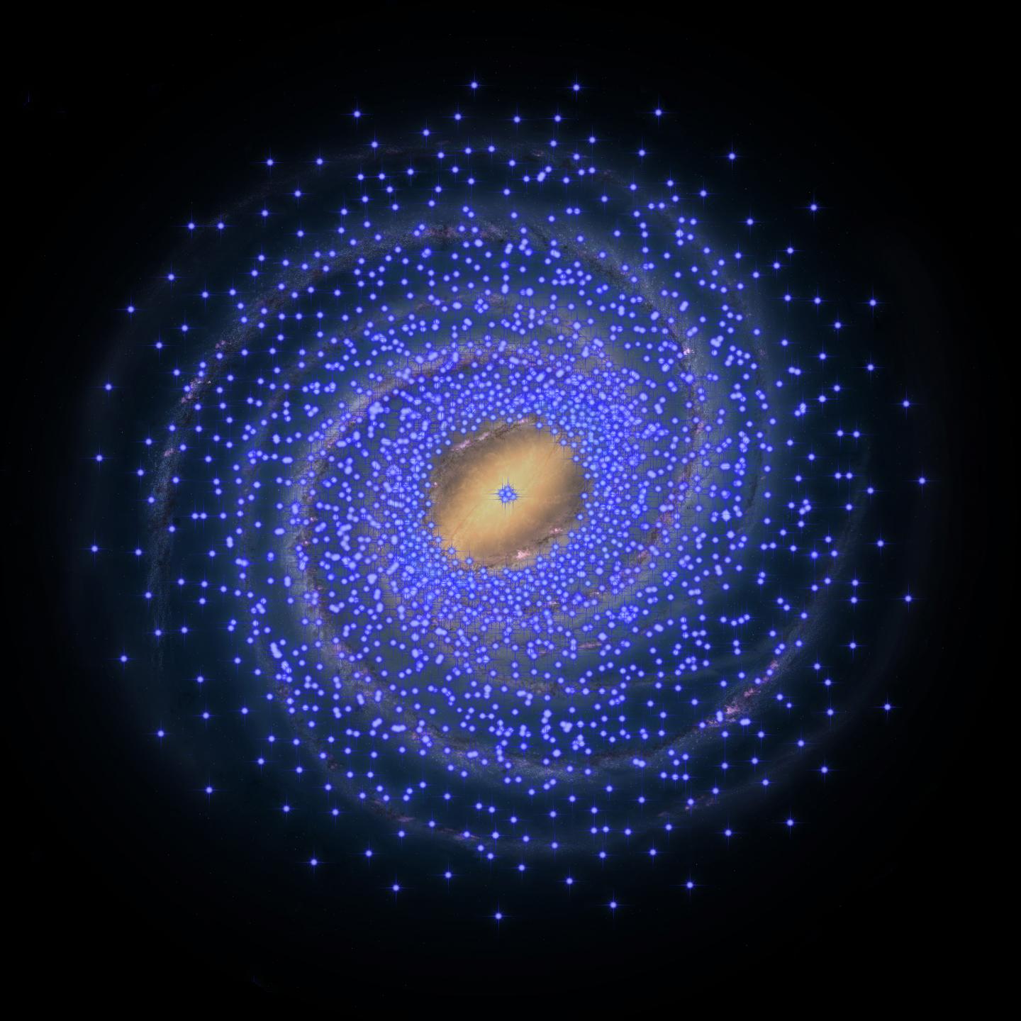 Artist's Impression of Cepheids in Milky Way