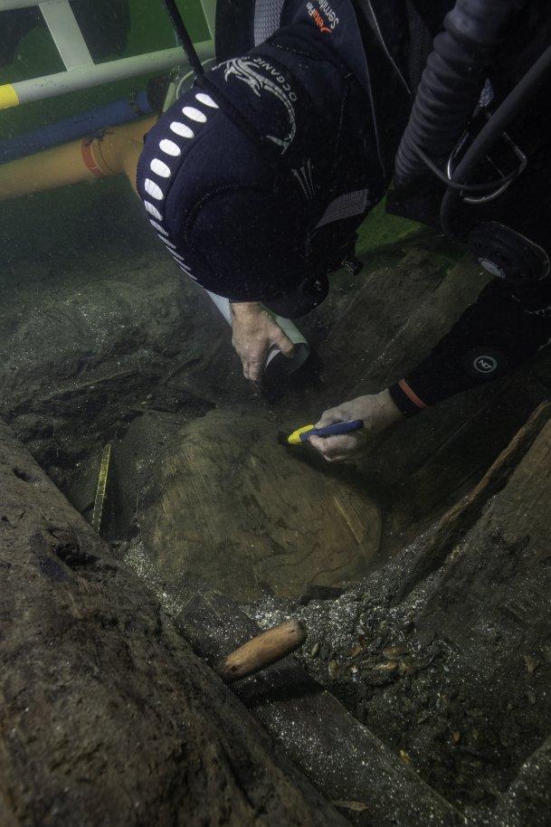 Diver with Wooden Barrel