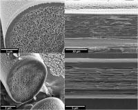 Scanning ELectron Micrographs of Man-Made Fibers Emulating the Optical Properties of Comet Moth