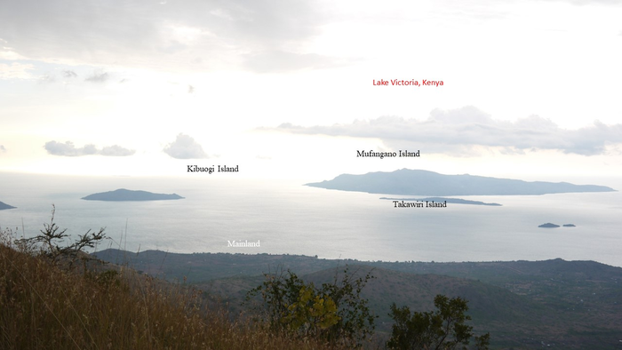 A bird’s eye view of islands surrounding Lake Victoria, Homa Bay County, Kenya