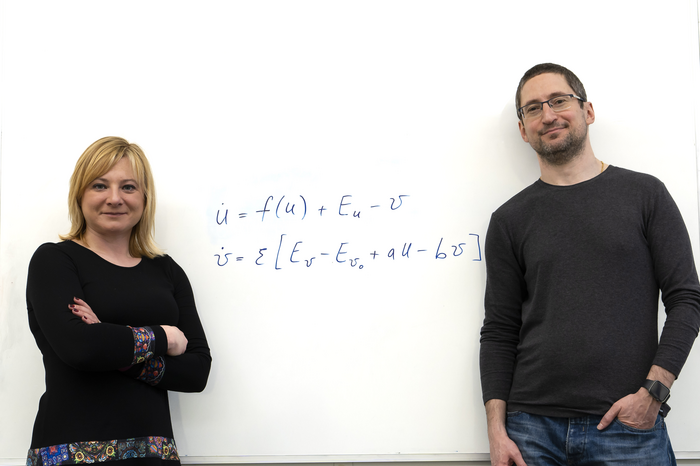 Dr Yuliya Kyrychko and Dr Konstantin Blyuss at the University of Sussex