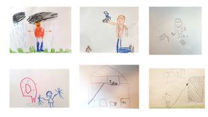 Drawings by some of the study’s participants, showing how they played during the pandemic.
