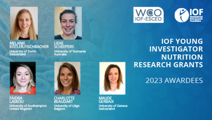 Winners of the the IOF Young Investigator Nutrition Research Grants 2023