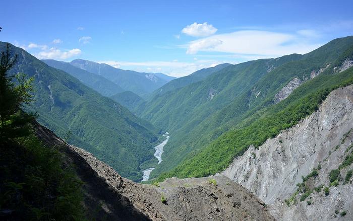 The upper Oi-River basin in Japan's Southern Alps, a typical high-relief mountainous area