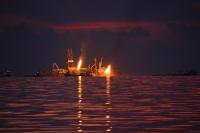 Flaring of Captured Gas (left) and Oil (right) at the <i>Deepwater Horizon</i> Spill Site