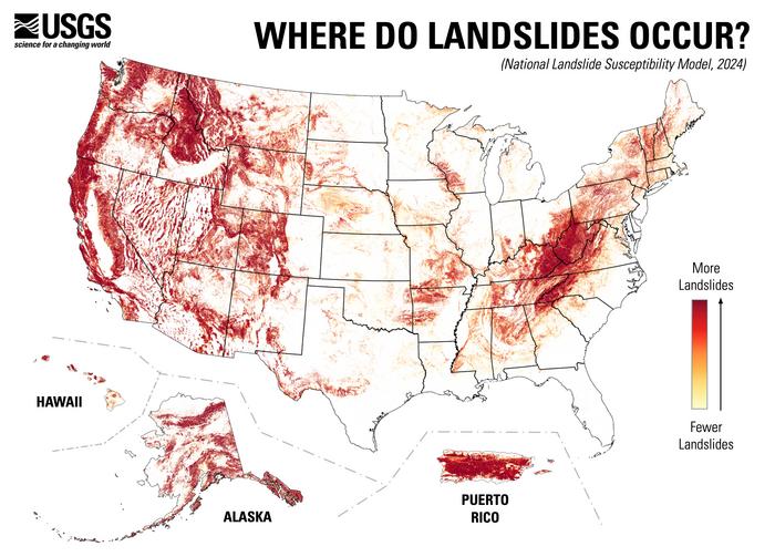 Where do landslides occur?