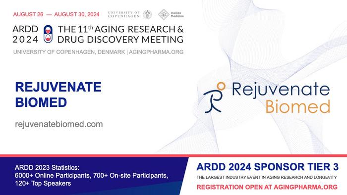 Announcing Rejuvenate Biomed as Tier 3 Sponsor of ARDD 2024