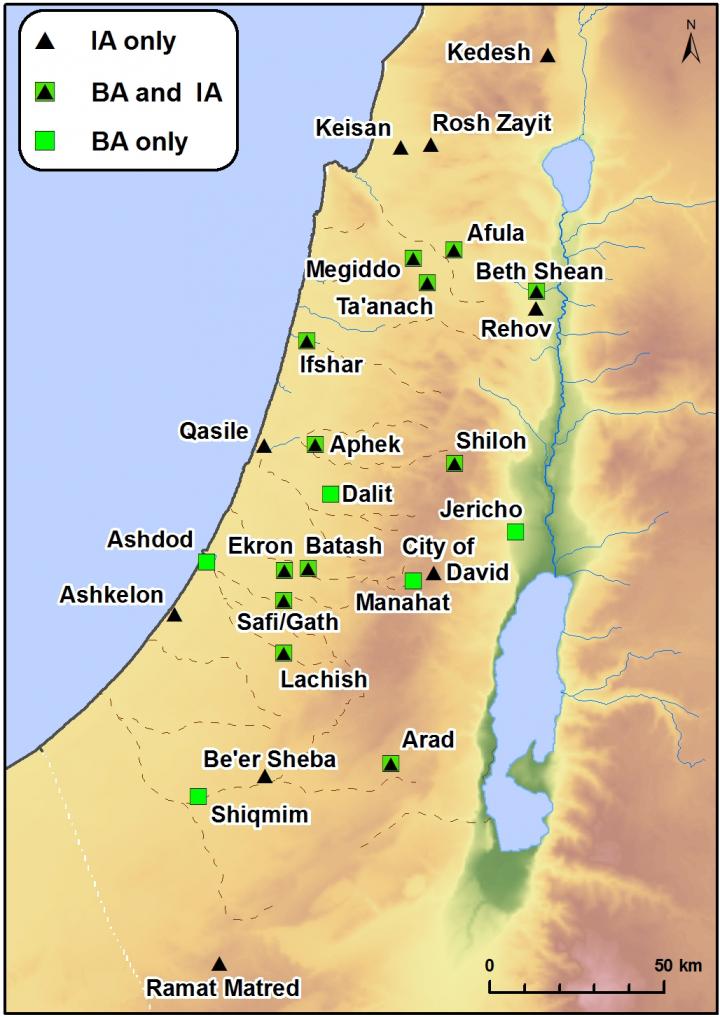 Bronze and Iron Age Archaeobotanical Sites in Israel