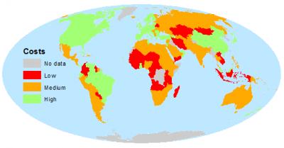 Map of Countries Conservation Costs