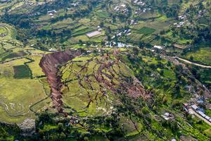 A landslide near Cusco, Peru