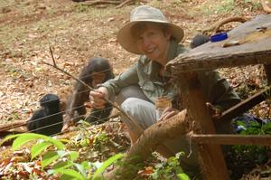 Inga D. Neumann working at the Tacugama Chimpanzee Sanctuary in Sierra Leone