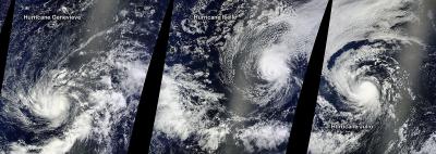 NASA Satellite Paints a Triple Hurricane Pacific Panorama
