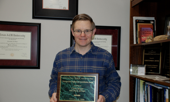 Chris Boyer, associate professor in the Department of Agricultural and Resource Economics at the University of Tennessee Institute of Agriculture