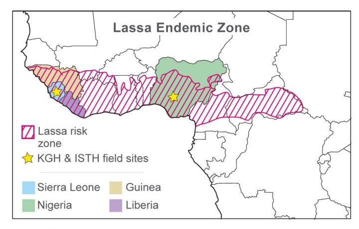 Map of Lassa Fever in West Africa