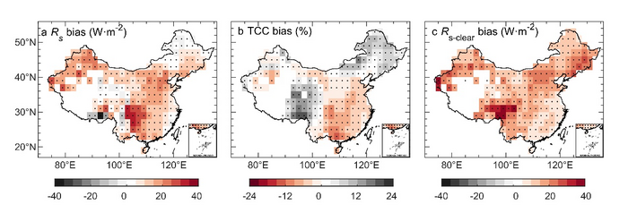 Maps of model bias in climate simulations