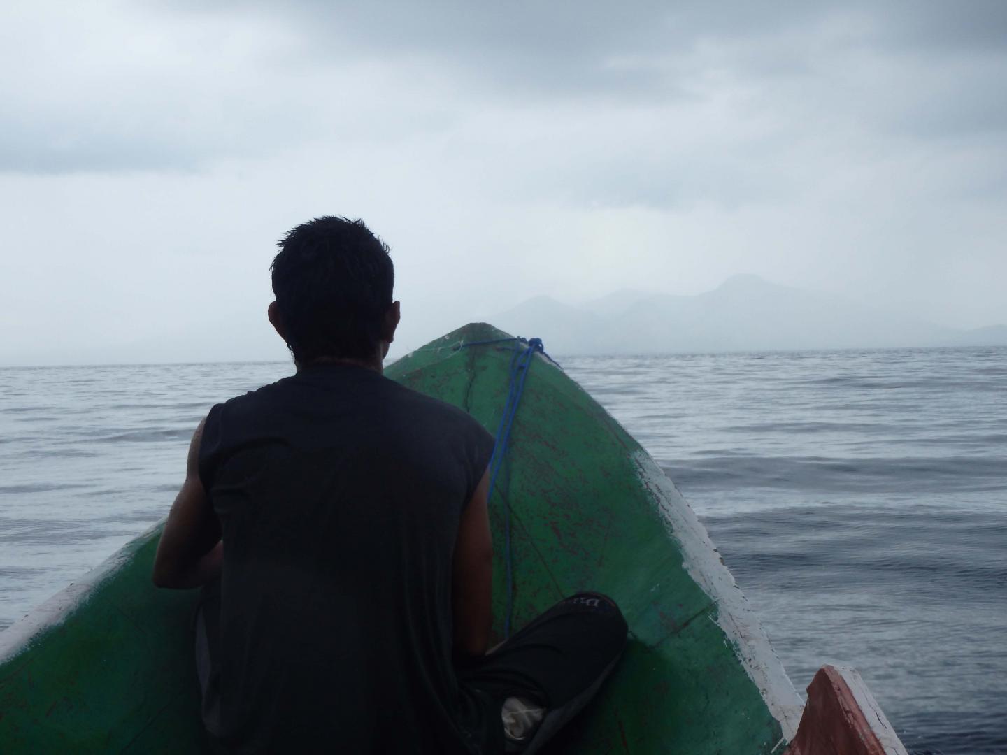 Arrival by boat on Pantar Island, Nusa Tenggara, Indonesia.
