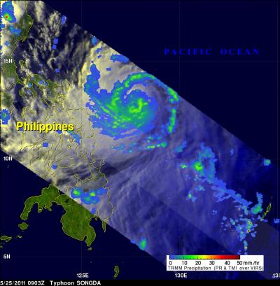 TRMM Measures Rainfall in Typhoon Songda