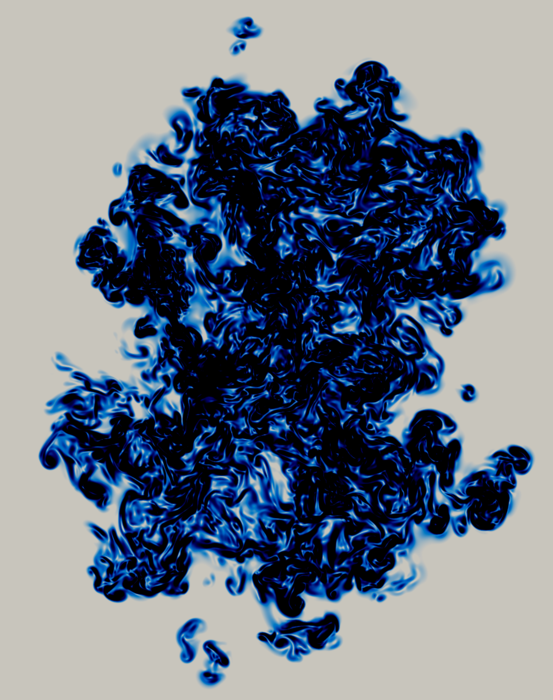 Turbulent flows showing different scales