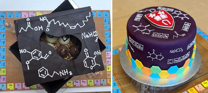 Chemistry themed cakes
