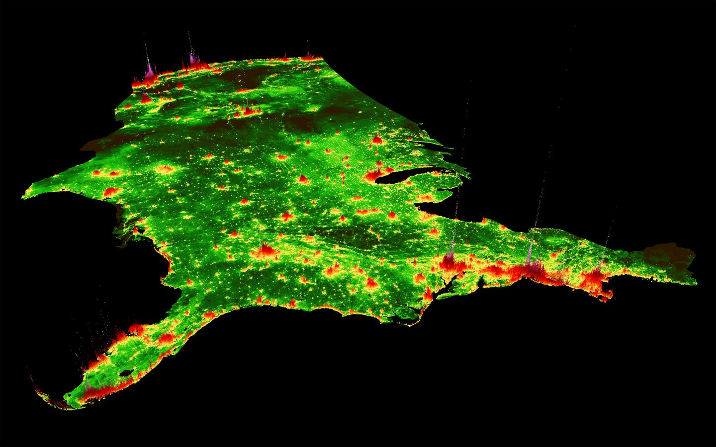 3D Visualization Of Estimated Fair Market Value Of Lands In the United States