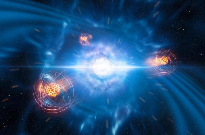 Artist's Impression of Strontium Emerging from a Neutron Star Merger