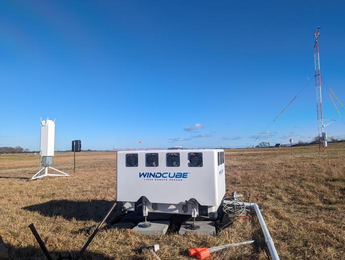 CU Boulder team set up a wind measurment device near Rhode Island in December, 2023
