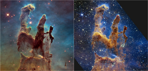 Hubble and Webb: Pillars of Creation Comparison