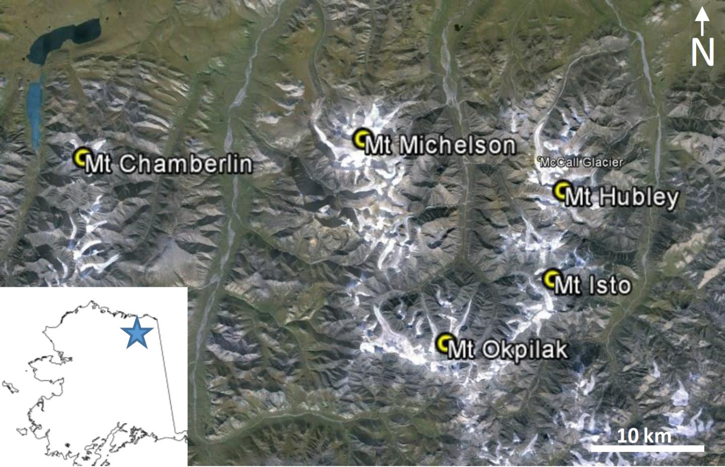 Location of the 5 Tallest Peaks in the US Arctic