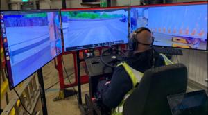 The remote driver is in the “monitoring” driving condition in the Level 4 automated vehicle teleoperation workstation.