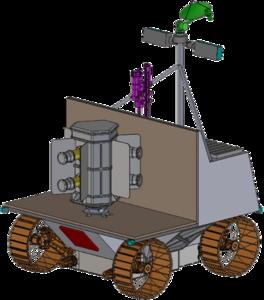 Illustration of the Am241 RPS on a lunar rover.