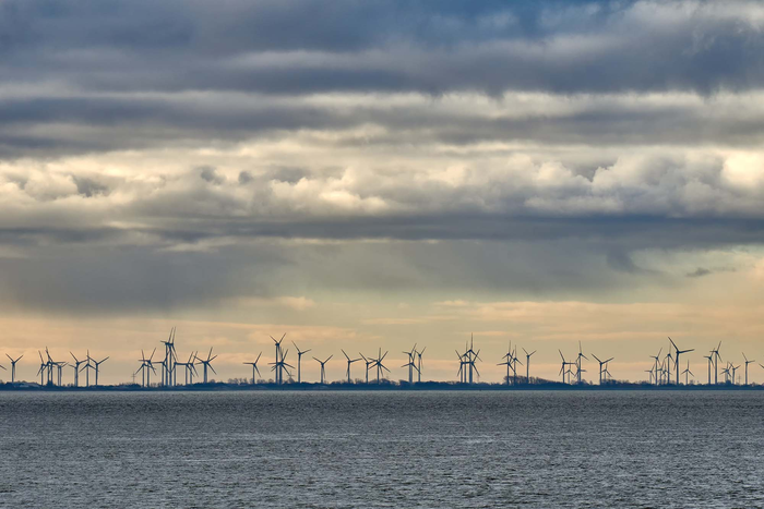 Wind turbines on the German North Sea coast