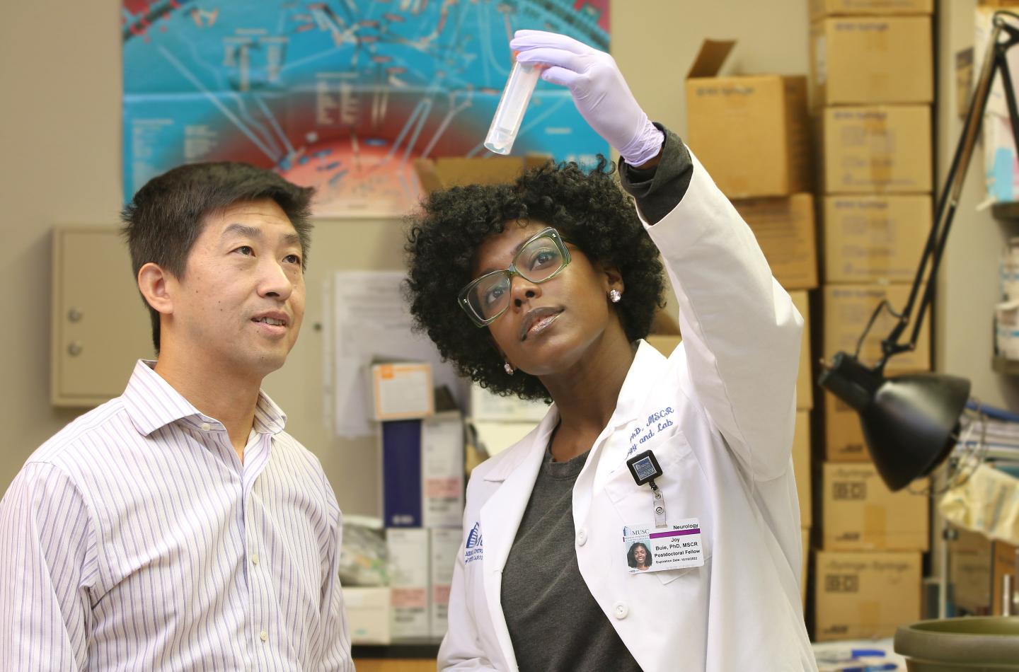 Dr. Hongkuan Fan (left) and Dr. Joy Jones Buie (right) of the Medical University of South Carolina