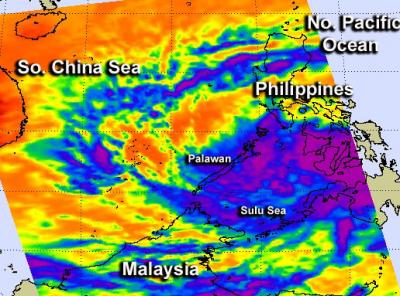 NASA's Aqua Satellite Passed over Tropical Depression 02W