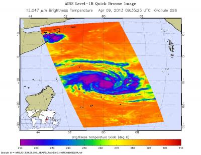 NASA Infrared Image Identifies Several Areas of Power in Cyclone Imelda