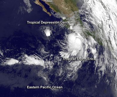 Tropical Depression Dalila and Tropical Storm Erick