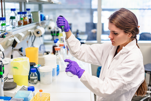 Female scientist in a research lab