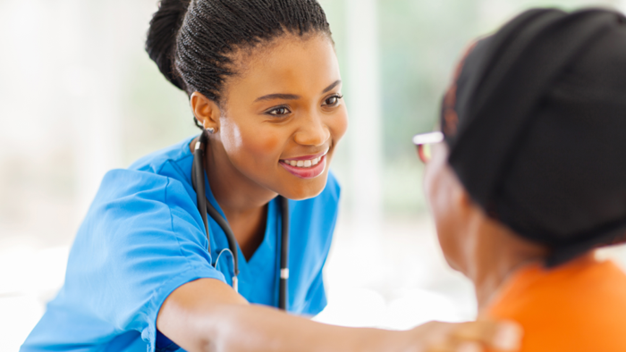 Nurse with patient