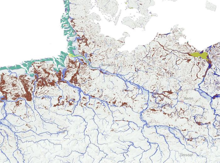 Data on northern Germany from the European Wetlands Map