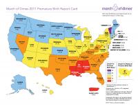 March of Dimes 2011 Premature Birth Report Card US Map
