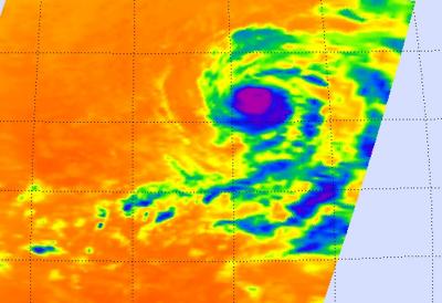 NASA's AIRS Instrument Sees Hurricane Felicia's Cold Thunderstorms