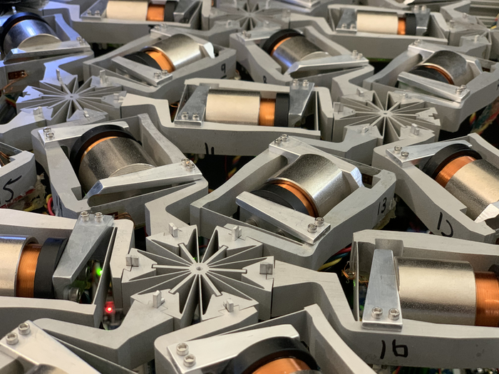 Photo of a mechanical neural network