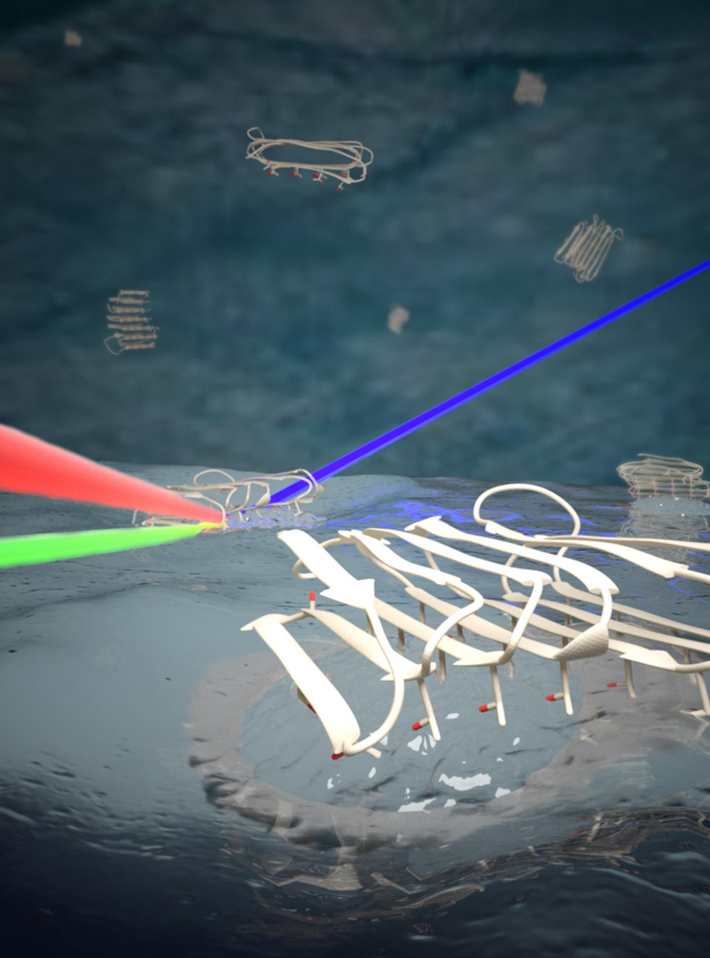 Artistic Impression Showing Determination of Molecular Structure of the Proteins at Ice Surface