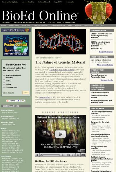 Biology Web Sites Tapped for Prestigious Science Prize (1 of 6)