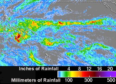 NASA Rainmap of Paul's Rainfall in Australia through April 2