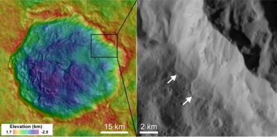 Avalanche on Saturn's Icy Moon Rhea