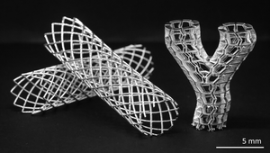 coronary stents with partially carbonized core.